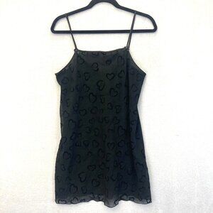 Vintage Gilligan & O'Malley Hearts Slip Dress Small S Y2k Lingerie Chemise Mini